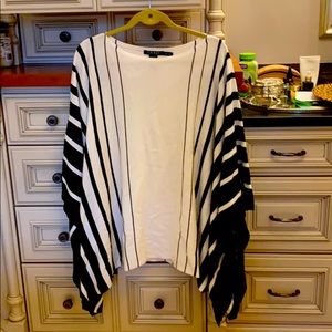 Black and white poncho